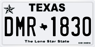TX license plate DMR1830