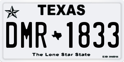TX license plate DMR1833