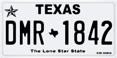 TX license plate DMR1842