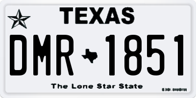 TX license plate DMR1851