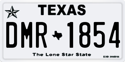 TX license plate DMR1854