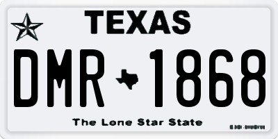 TX license plate DMR1868