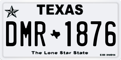 TX license plate DMR1876