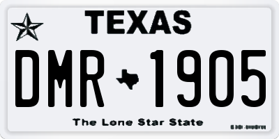 TX license plate DMR1905