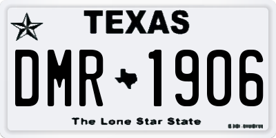 TX license plate DMR1906