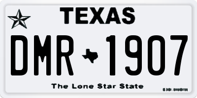 TX license plate DMR1907