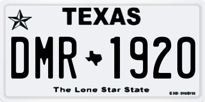 TX license plate DMR1920