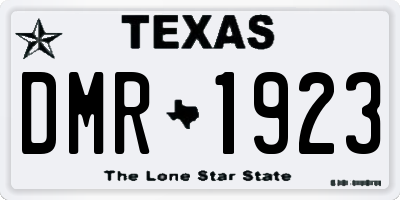 TX license plate DMR1923