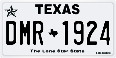 TX license plate DMR1924