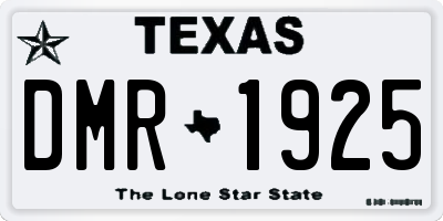 TX license plate DMR1925