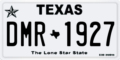 TX license plate DMR1927