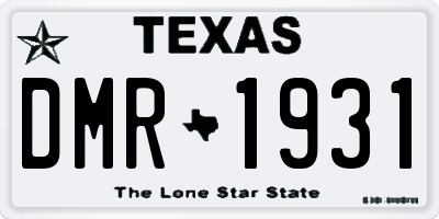 TX license plate DMR1931