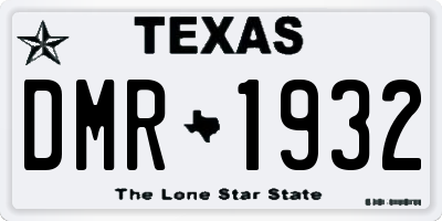 TX license plate DMR1932