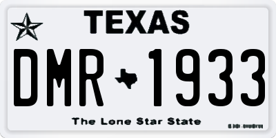 TX license plate DMR1933