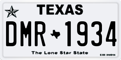 TX license plate DMR1934