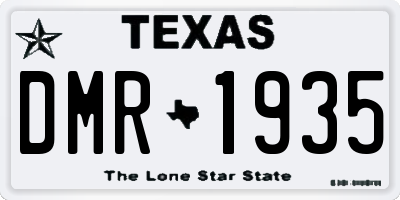 TX license plate DMR1935