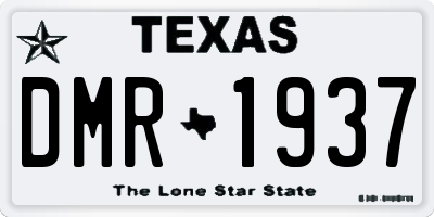 TX license plate DMR1937