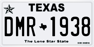 TX license plate DMR1938