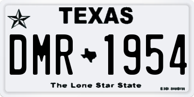 TX license plate DMR1954