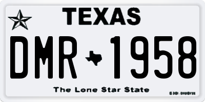 TX license plate DMR1958