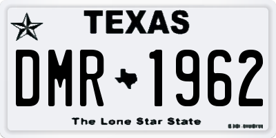 TX license plate DMR1962
