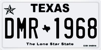 TX license plate DMR1968