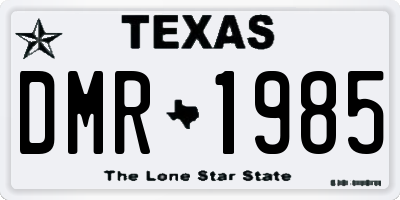 TX license plate DMR1985