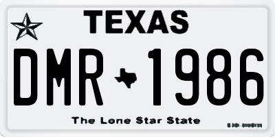 TX license plate DMR1986