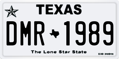 TX license plate DMR1989