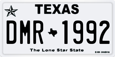 TX license plate DMR1992