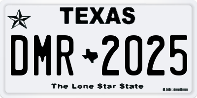 TX license plate DMR2025