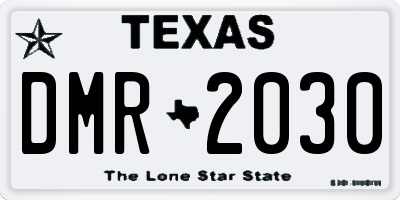 TX license plate DMR2030
