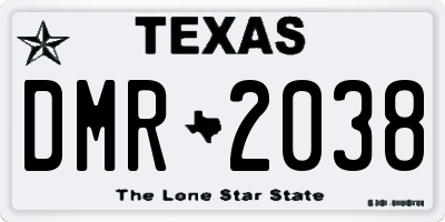 TX license plate DMR2038