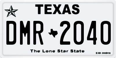 TX license plate DMR2040