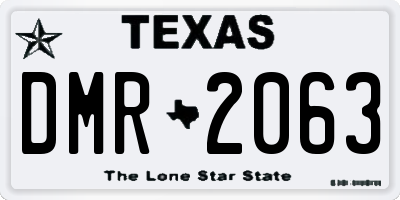 TX license plate DMR2063