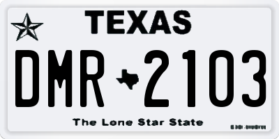 TX license plate DMR2103