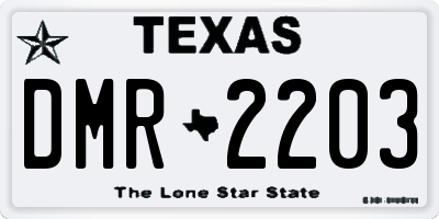 TX license plate DMR2203
