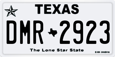 TX license plate DMR2923