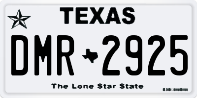TX license plate DMR2925