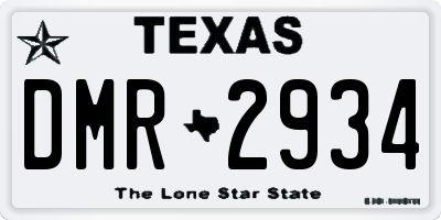 TX license plate DMR2934