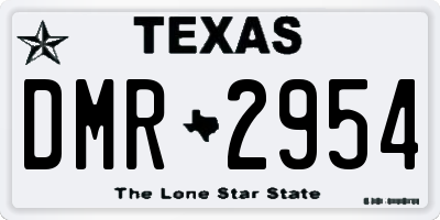 TX license plate DMR2954