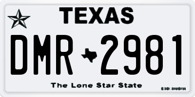 TX license plate DMR2981