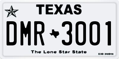 TX license plate DMR3001