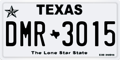 TX license plate DMR3015