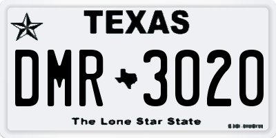 TX license plate DMR3020