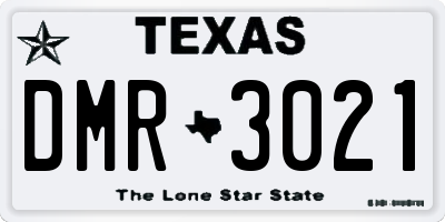TX license plate DMR3021