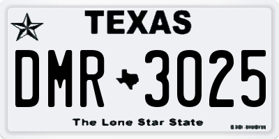 TX license plate DMR3025