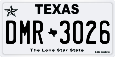 TX license plate DMR3026