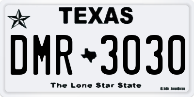 TX license plate DMR3030