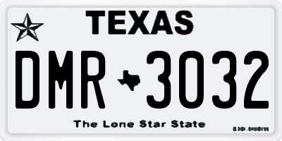 TX license plate DMR3032